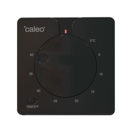 Терморегулятор CALEO C430 black, встраиваемый, аналоговый, 3.5 кВт